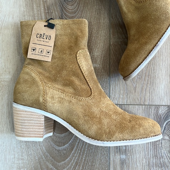 Crevo Leather Ankle Booties in Chestnut - Size 6.5 - Picture 4 of 9